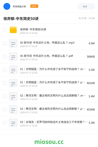 《徐弃郁-中东简史50讲》教程网盘|学习资源网盘