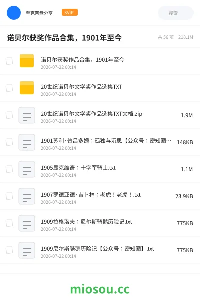 《诺贝尔获奖作品合集,1901年至今》书籍网盘|学习资源网盘