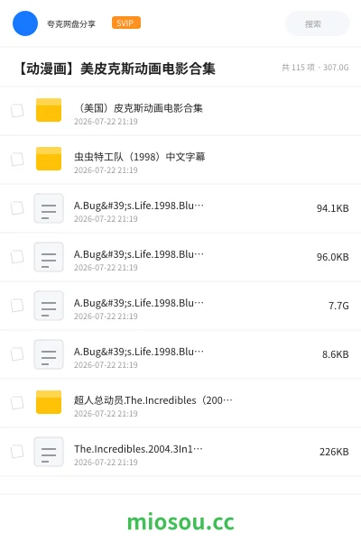 《(美国)皮克斯动画电影合集》动画网盘|学习资源网盘