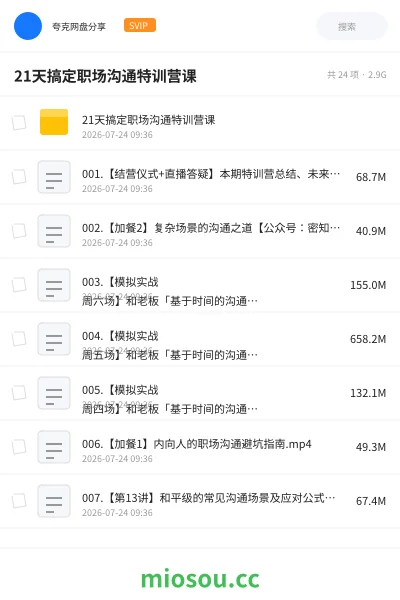 《21天搞定职场沟通特训营课》教程网盘|学习资源网盘