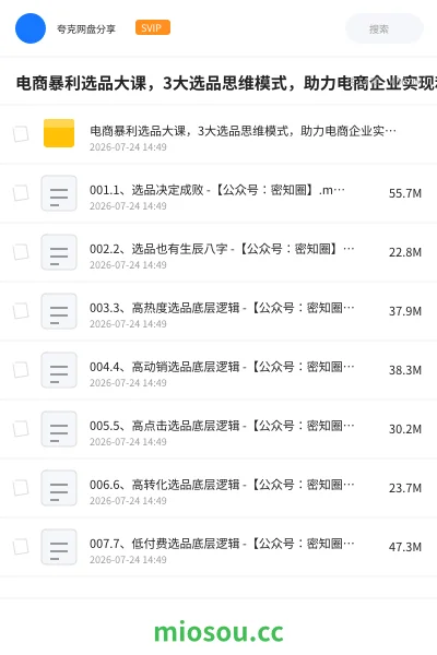 《电商暴利选品大课，3大选品思维模式，助力电商企业实现利润突破》教程网盘｜学习资源网盘