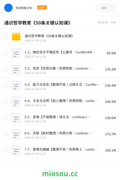 《通识哲学教育《50条关键认知课》》教程网盘|学习资源网盘