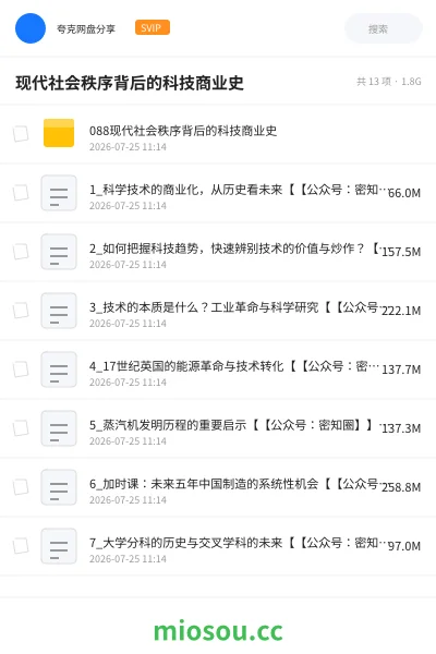 《现代社会秩序背后的科技商业史》教程网盘｜学习资源网盘