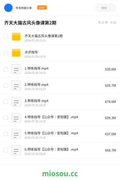 《齐天大猫古风头像课第2期》教程网盘｜学习资源网盘