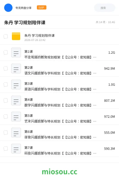 《朱丹 学习规划陪伴课》教程网盘|学习资源网盘