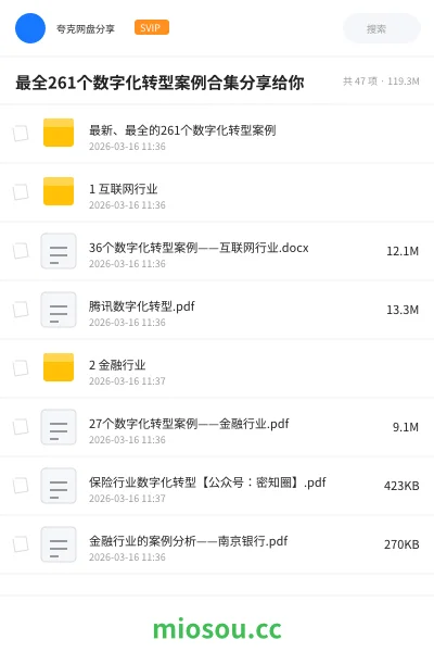 《最全261个数字化转型案例合集分享给你》教程网盘｜学习资源网盘