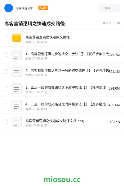 《高客营销‬逻辑之快速成交路‬径》教程网盘｜学习资源网盘