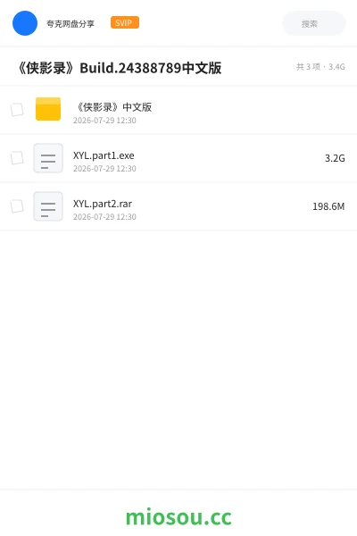 《《侠影录》Build.24388789中文版》游戏网盘|学习资源网盘