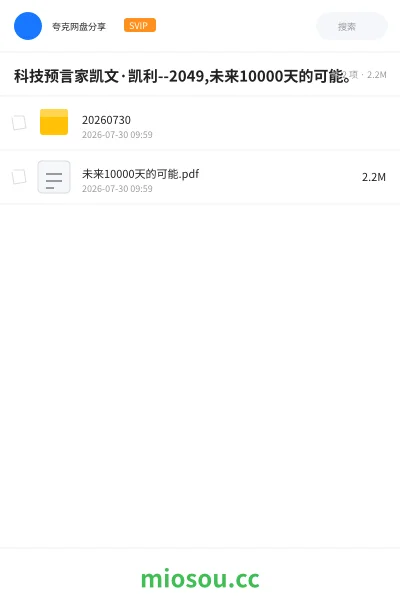 《科技预言家凯文·凯利--2049,未来10000天的可能。》书籍网盘|学习资源网盘