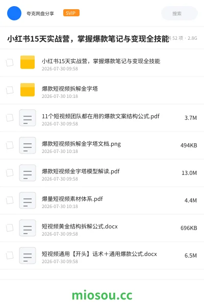《小红书15天实战营 ,掌握爆款笔记与变现全技能》教程网盘|学习资源网盘