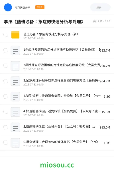 《李彤《值班必备:急症的快速分析与处理》》医学网盘|学习资源网盘