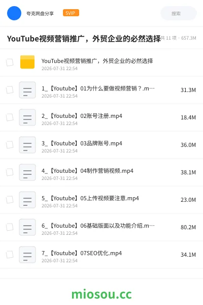 《YouTube视频营销推广，外贸企业的必然选择》教程网盘｜学习资源网盘
