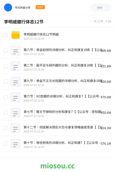 《李明威健行体态12节》医学学习资源封面