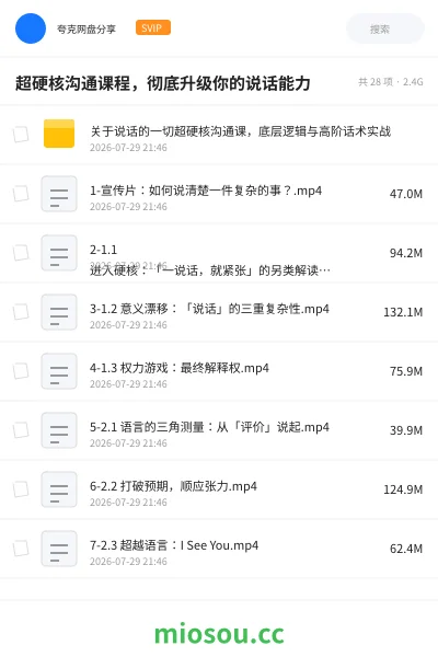 《超硬核沟通课程，彻底升级你的说话能力》教程网盘｜学习资源网盘