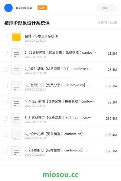 《猪帅IP形象设计系统课》教程网盘|学习资源网盘