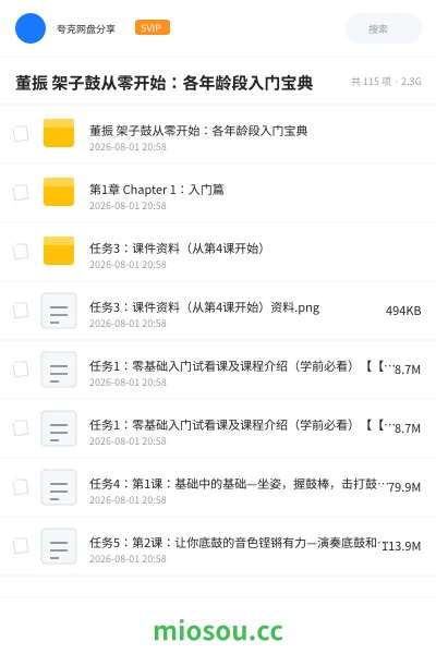 《董振 架子鼓从零开始:各年龄段入门宝典》音乐网盘|学习资源网盘