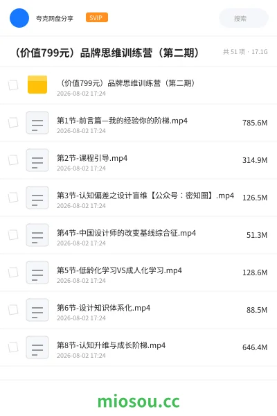《（价值799元）品牌思维训练营（第二期）》教程网盘｜学习资源网盘