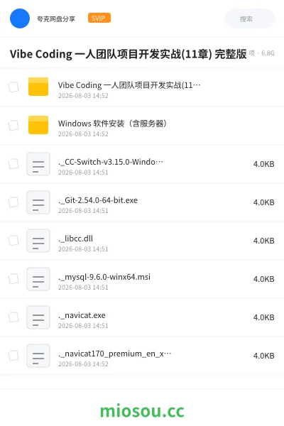 《Vibe Coding 一人团队项目开发实战(11章) 完整版》人工智能网盘|学习资源网盘