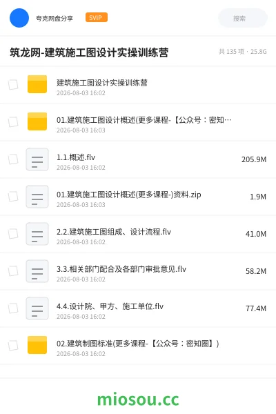 《筑龙网-建筑施工图设计实操训练营》建筑网盘|学习资源网盘