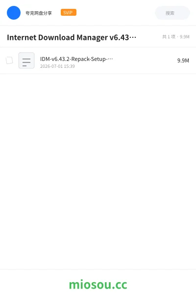 《Internet Download Manager v6.43.2中文直装版 IDM》软件网盘｜学习资源网盘