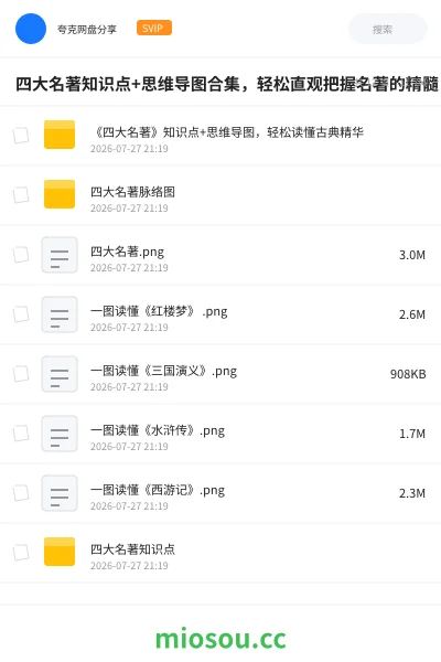 《四大名著知识点+思维导图合集，轻松直观把握名著的精髓》教程网盘｜学习资源网盘