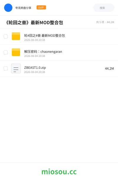 《《轮回之兽》最新MOD整合包》游戏网盘|学习资源网盘