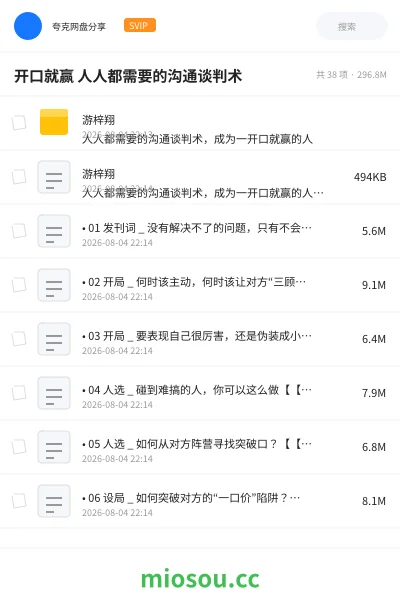 《开口就赢 人人都需要的沟通谈判术》教程网盘|学习资源网盘