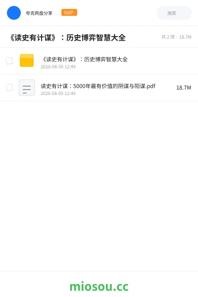 《读史有计谋：5000年最有价值的阴谋与阳谋》书籍网盘｜学习资源网盘