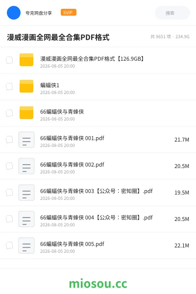 《漫威漫画全网最全合集PDF格式》漫画网盘|学习资源网盘