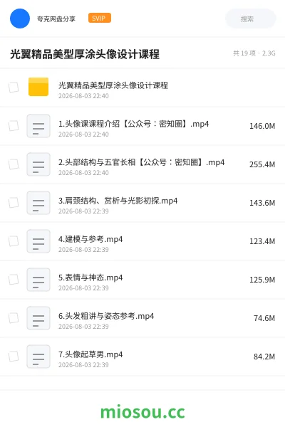 《光翼精品美型厚涂头像设计课程》教程网盘|学习资源网盘