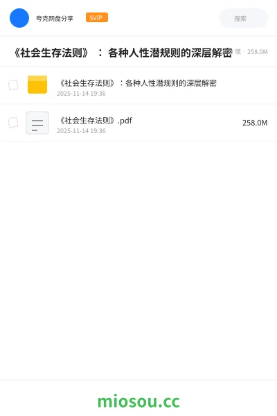 《《社会生存法则》 : 各种人性潜规则的深层解密》书刊网盘|学习资源网盘