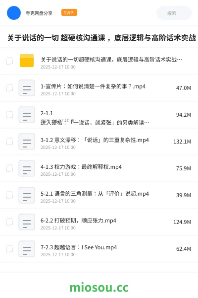 《关于说话的一切 超硬核沟通课 ，底层逻辑与高阶话术实战》教程网盘｜学习资源网盘
