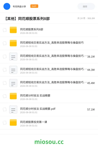 《同花顺股票系列8部》教程网盘|学习资源网盘