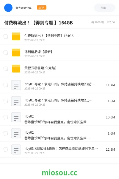 《付费群流出！【得到专题 】164GB》教程网盘｜学习资源网盘