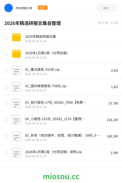 《2026年精选研报合集自整理》书籍网盘｜学习资源网盘