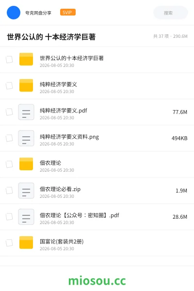 《世界公认的 十本经济学巨著》书籍网盘|学习资源网盘