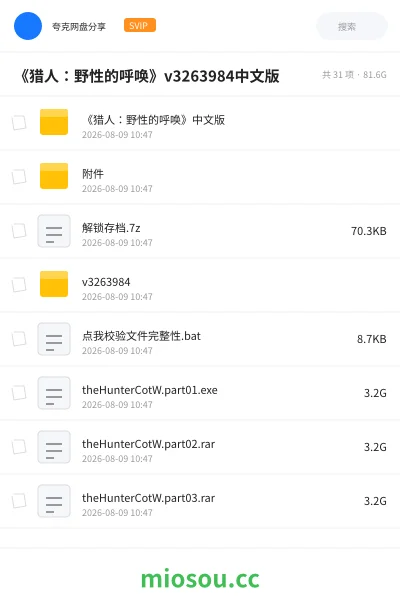 《《猎人:野性的呼唤》v3263984中文版》游戏学习资源封面