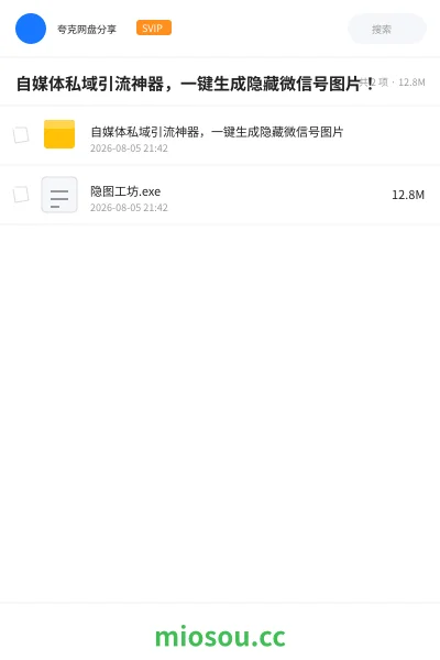 《自媒体私域引流神器,一键生成隐藏微信号图片!》软件网盘|学习资源网盘
