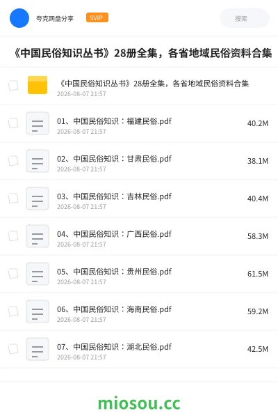 《📚《中国民俗知识丛书》28册全集,各省地域民俗资料合集》书籍网盘|学习资源网盘