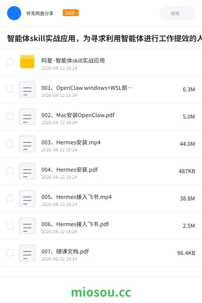 《智能体skill实战应用,为寻求利用智能体进行工作提效的人打造,案例演示,纯实战课》人工智能网盘|学习资源网盘