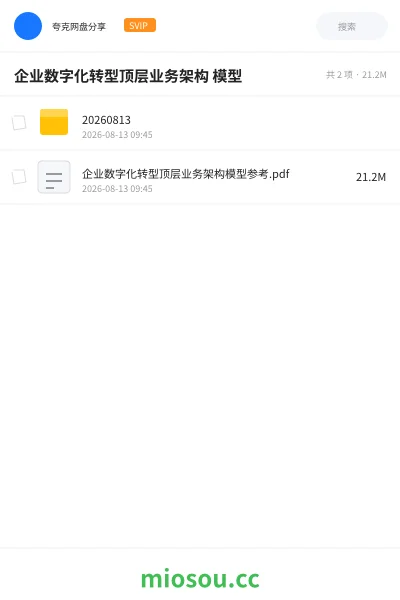 《企业数字化转型顶层业务架构 模型》教程网盘|学习资源网盘