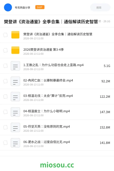 《樊登讲《资治通鉴》全季合集|通俗解读历史智慧》教程网盘|学习资源网盘