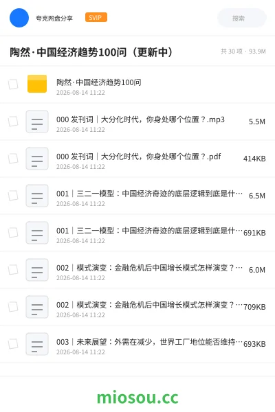 《陶然·中国经济趋势100问(更新中)》教程网盘|学习资源网盘