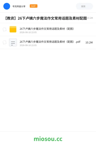 《26下卢姨六步魔法作文常用话题及素材（配图）》教师资格网盘｜学习资源网盘