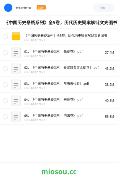 《📚《中国历史悬疑系列》全5卷,历代历史疑案解谜文史图书》书籍网盘|学习资源网盘