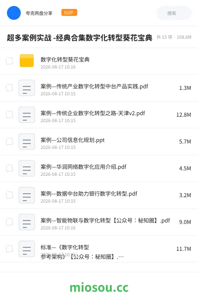 《超多案例实战 -经典合集数字化转型葵花宝典》人工智能网盘｜学习资源网盘