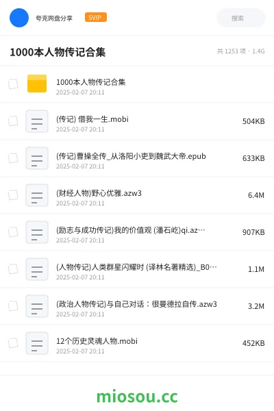 《1000本人物传记合集》书籍网盘|学习资源网盘