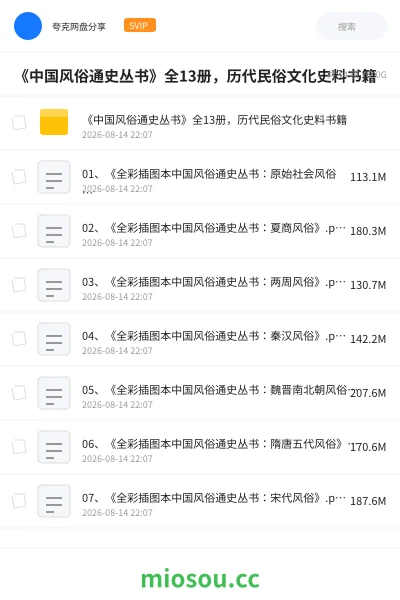《📚《中国风俗通史丛书》全13册,历代民俗文化史料书籍》书刊网盘|学习资源网盘