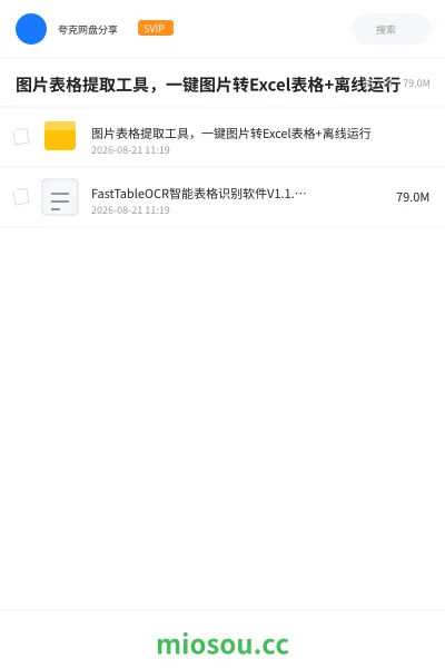 《图片表格提取工具,一键图片转Excel表格 +离线运行》人工智能网盘|学习资源网盘