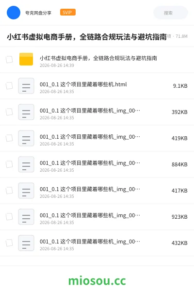 《小红书虚拟电商手册,全链路合规玩法与避坑指南》人工智能网盘|学习资源网盘